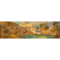 Tahir Bilal Ummi, 20 x 72 Inch, Oil on Canvas, Landscape Painting, AC-TBL-141